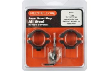 Image of Redfield Mounts 1in Rotary Dovetail Steel Rifle Scope Rings - Low, Black, Matte 47378