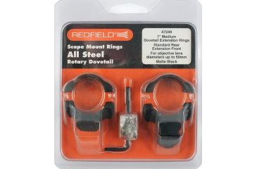 Image of Redfield Mounts 1in Rotary Dovetail Steel Rifle Scope Rings - Medium, Matte Black 47249