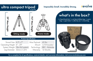 Image of Revolve Ultra Compact Tripod - Model 70, Black, TT100165001S