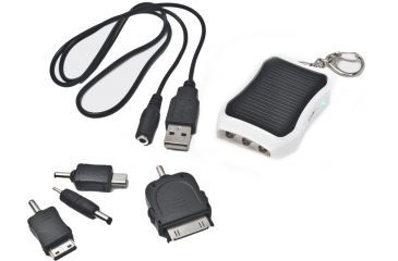 Image of Ripa Mini Solar Keychain Charger, White and Black CH-2198