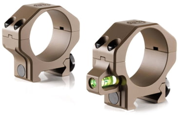 Image of Ruff's Precision Manufacturing 30mm Riflescope Rings w/Co-Linear Bubble Level, Low - 0.885in, Set of 2, Flat Dark Earth, CLR-30885-FDE