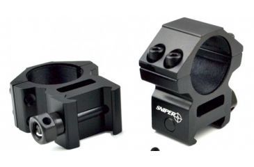 Image of Sniper Medium Profile Rifle Scope Rings For Picatinny/Weaver Rail System, Black, 1in Diameter, PT-25M4