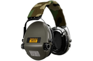 Image of Sordin Supreme PRO-X LED Headset, Camo Headband, Green Cups, 500413