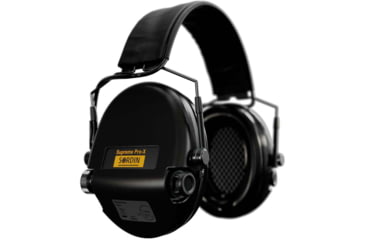Image of Sordin Supreme PRO-X Slim Headset, Leather Headband, Black Cups, 520474