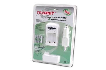 Image of Tenergy RCR 750mAh Batteries w/Charger, Green and White 30203