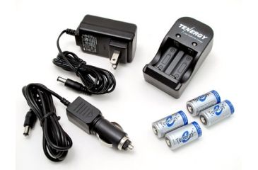 Image of Tenergy RCR 900mAh Batteries w/Charger, Blue and Silver 30202