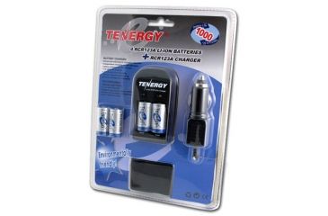 Image of Tenergy RCR 900mAh Batteries w/Charger, Blue and Silver 30202