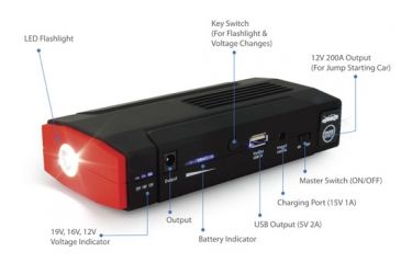 Image of Tenergy SideKick STORM Car Jump Starter Kit, Black 51095