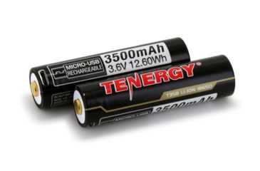 Image of Tenergy T35B 3.6V 3500mAh Li-ion Rechargeable Battery w/Micro-USB Charging Port,Black,Pack of 2, 31779
