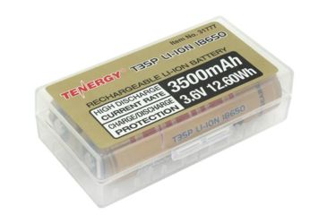 Image of Tenergy T35P 3.6V 3500mAh 12.6wh Li-Ion Rechargeable Battery,Gold,Pack of 2 w/Carrying Case, 31777