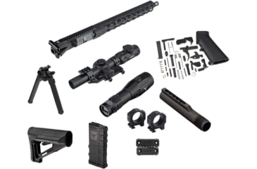 Image of TRYBE Optics 1-8x24mm Smart Rifle Scope, TRYBE Optics Rangefinder, Magpul Bipod, STR MIL-SPEC Carbine Stock, MDT G2 M-LOK Forend Weight