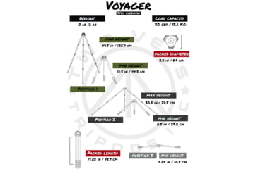 Image of Two Vets Tripods Inc The Voyager w/Leg Stopper, Carbon Fiber/Black, 50in, 850044845217