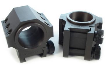 Image of US Tactical Systems Steel Double Width .50 BMG and Large Caliber Scope Rings with 1 in Inserts, Matte Black 660-DDA