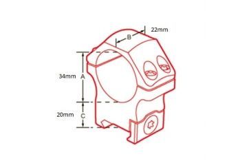 Image of UTG PRO 34mm/2PCs High Profile P.O.I Picatinny Rings, Black, RWU013420