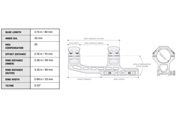 Image of UTG Pro ACCU-SYNC QR Cantilever Mount, 20 MOA, 70 mm Offset, 30 mm Tube, Picatinny, Black, AIR320MOA