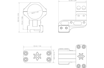 Image of Vector Optics Adjustable Cantilever Weaver Rings