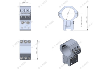 Image of Vector Optics X-Accu 30mm Adjustable Elevation Picatinny Rings, Dovetail Mount, Black Matte, Chorme, XASR-3045