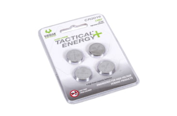 Image of Viridian Weapon Technologies CR2016 Lithium Battery, Tactical Energy+, 4 Pack High Drain, Small, 350-0013