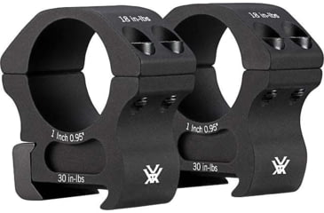 Image of Vortex Pro Series 1 inch Rifle Scope Rings, Weaver/Picatinny, Medium Height, 0.95 inch, Black, PR1-M
