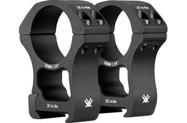 Image of Vortex Pro Series 30mm Rifle Scope Rings, Weaver/Picatinny, Extra High Height, 1.54 inch, Black, PR30-XH