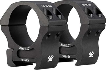 Image of Vortex Pro Series 30mm Rifle Scope Rings, Weaver/Picatinny, Medium Height, 1 inch, Black, PR30-M