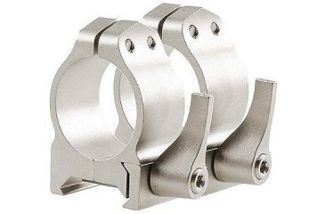 Image of Warne Maxima Steel Rings, 1in, Weaver/Picatinny, QD, Medium - Silver 201LS