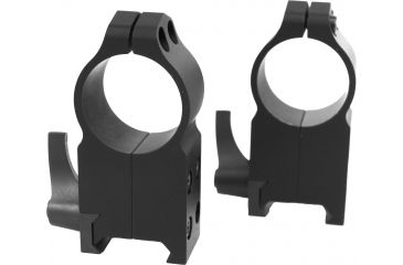 Image of Warne 1in Quick Detach AR15 Flat Top Rifle Scope Rings, Ultra High Profile, Matte Black A204LM