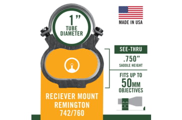 Image of Weaver Steel Lock Mount, 1in, Rem 742/760 Black 49715