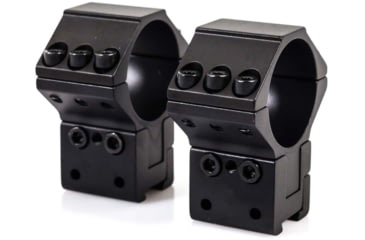 Image of Wulf Optics WULF 40 MOA Adjustable 2 Piece Rifle Scope Rings, 6 Screw, 09-11mm, Black, 30mm, WU8021