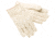 MCR Safety Double Palm Work Gloves, 18oz Cotton Polyester Blend, Clute Pattern with Straight Thumb, 2.5in Plasticized Band Top, Natural, Large, 9118B
