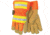 MCR Safety Luminator Grain Pigskin Leather Palm Work Gloves, Hi-Vis Back and 2.5in Safety Cuff, Fleece Lined Palm, Gold, Large, 19251L