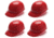 Pyramex Ridgeline Bump Cap,Red, Pack of 4