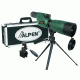 Alpen 15-45x60mm Compact Straight Spotting Scope w/ Case, Car Window Mount, Green, 725NKIT