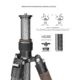 Leofoto LX-254CT/BV-5B Reversible Travel Tripod w/ Bino Fluid Head Kit, Black, LX-254CT+BV-5B