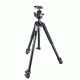 Manfrotto 190X Aluminum 3-Section Tripod, Black, Kit w/ Ball Head and Camera Plate MK190X3-BH