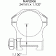 Rifle Scope Rings 34mm 1.100&quot;, Black