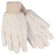 MCR Safety 9018CDPC Double Palm Work Gloves, 18oz Corded Cotton Polyester Blend, Clute Pattern with Straight Thumb, Knit Wrist, White, Large, 9018CDPC
