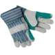 MCR Safety A Select Shoulder Split Leather Work Gloves with Double Palm, 2.5in Plasticized Safety Cuff, Gray and Green, Medium, 1411M