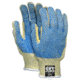 MCR Safety Cut Pro Hero 7 Gauge Regular Weight Shell Cut Resistant Work Gloves, ARX Aramid, PVC Dotted Back and Palm, Blue/Green, Large, 93859L