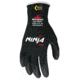 MCR Safety Cut Pro Ninja BNF Work Gloves, 18 Gauge Kevlar Shell, NFT Coated Palm and Fingertips, Black, Medium, N9878BNFM