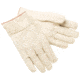 MCR Safety Double Palm Work Gloves, 18oz Cotton Polyester Blend, Clute Pattern with Straight Thumb, 2.5in Plasticized Band Top, Natural, Large, 9118B