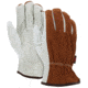 MCR Safety Leather Drivers Work Gloves, CV Grade Cow Grain Palm and Split Leather Back, Keystone Thumb, Beige, Small, 3205S
