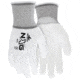 MCR Safety NXG Work Gloves, 13 Gauge Nylon Shell, PU Palm and Fingertips, White, X - Small, 9665XS