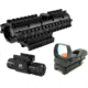 NcStar 4x32mm Compact Rifle Scope Kit 3 - Rangefinder Reticle w/ Green Laser and Red Dot Sight