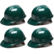 Pyramex Cap Style 6 Point Snap Lock Suspension Hard Hats Green, Pack of 4