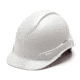 Pyramex Ridgeline Hard Hat 6pt w/ Glide Lock, White, Box HP46010