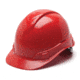 Pyramex Ridgeline Hard Hat 6pt w/ Glide Lock, Red, Box HP46020