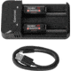Z-Bolt Rechargeable 18350 Batteries &amp; 2x Slot Chargers for High Discharge Flashlights, Weapon Lights &amp; Illuminators, BATTS-2x-18350-CHRG