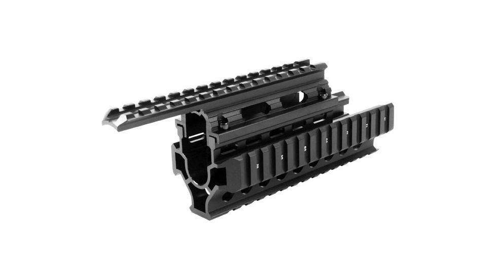 AimSports AK/Romanian Tactical Quad Rail, Black MK003Q, EDEMO1