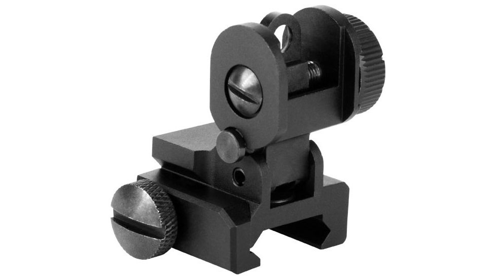 AIM Sports Inc A2 Dual Aperture Rear Flip-Up Sight, AR15/M16, Black, MT035